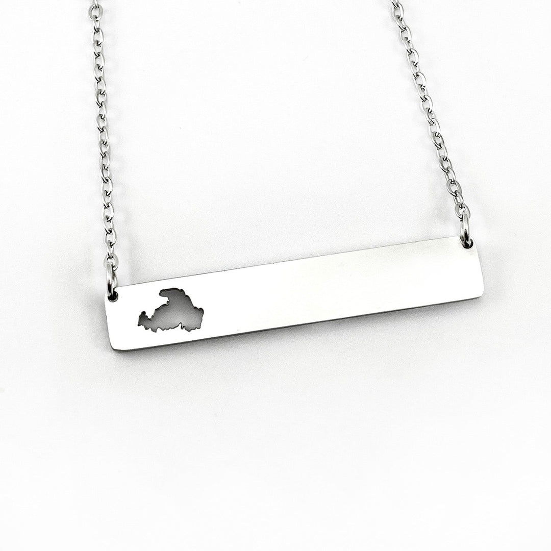 Drummond Island Cutout Bar Pendant, Horizontal Silver - Be Inspired UP