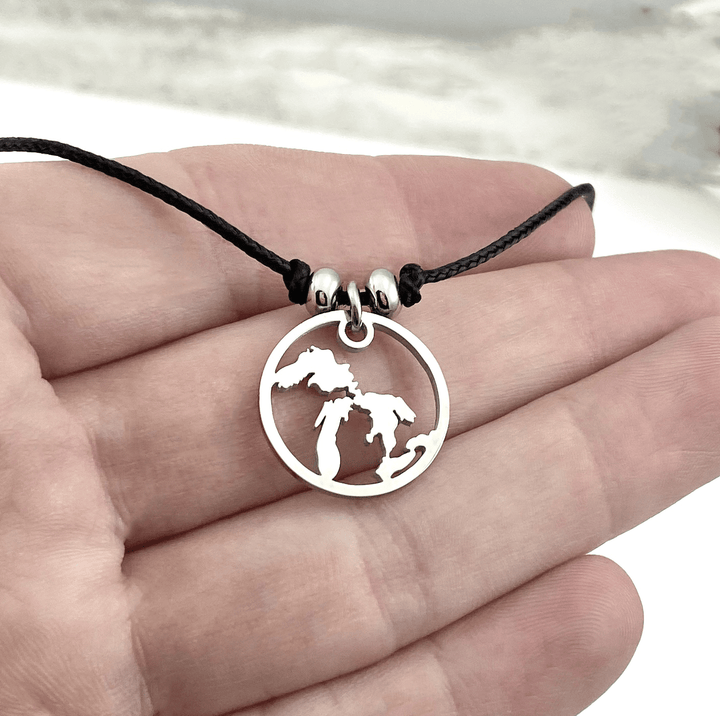 Great Lakes Circle Outline Choker/Collar Pendant - Be Inspired UP
