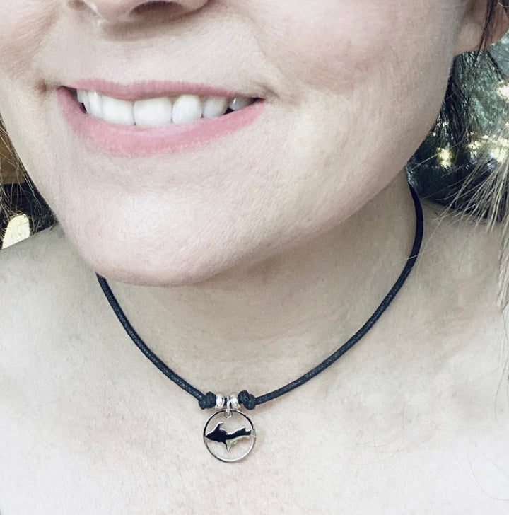 Great Lakes Circle Outline Choker/Collar Pendant - Be Inspired UP
