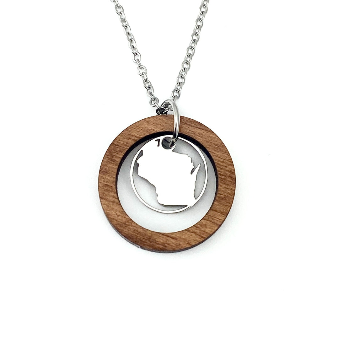 Wisconsin Wooden Hoop Pendant Medium or Large - Be Inspired UP