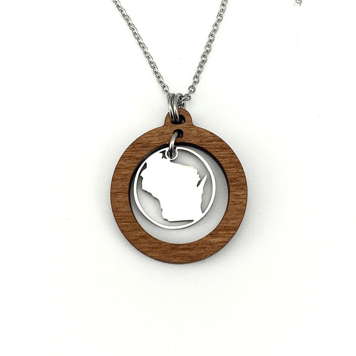 Wisconsin Wooden Hoop Pendant Medium or Large - Be Inspired UP