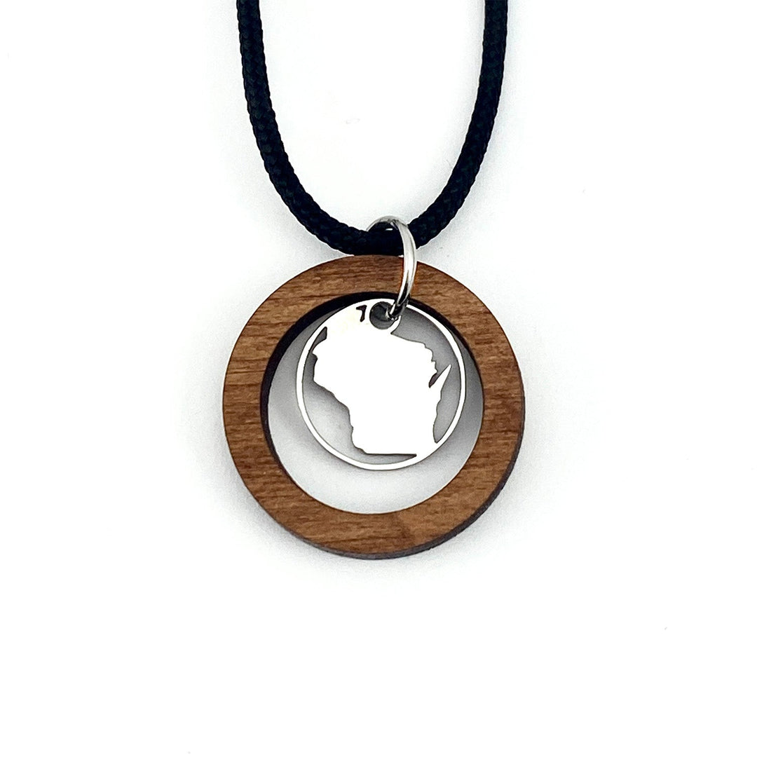 Wisconsin Wooden Hoop Pendant Medium or Large - Be Inspired UP