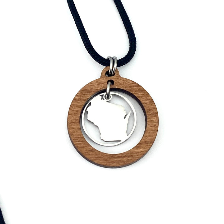 Wisconsin Wooden Hoop Pendant Medium or Large - Be Inspired UP