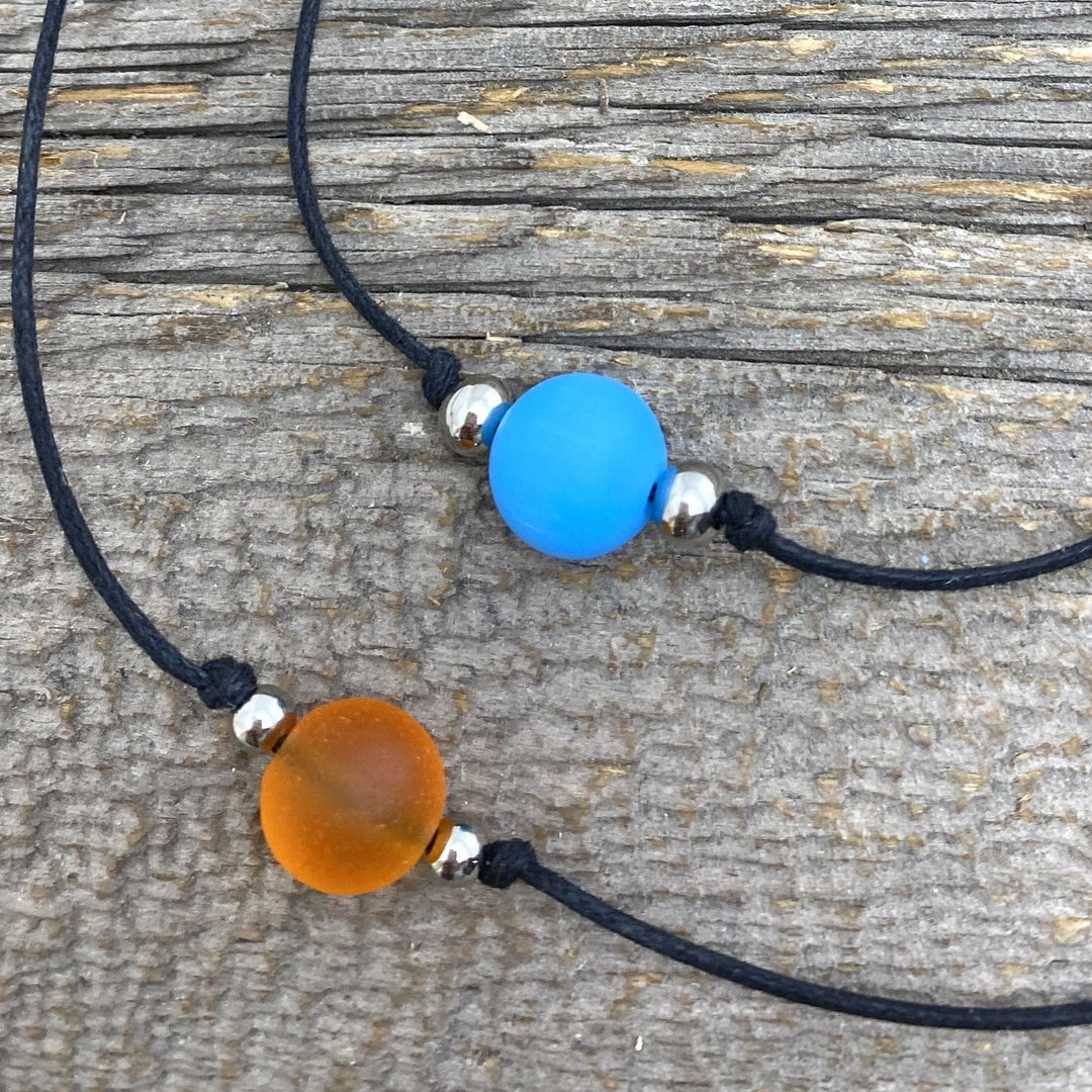 *Beach Glass Bead Choker/Collar Pendant - Be Inspired UP