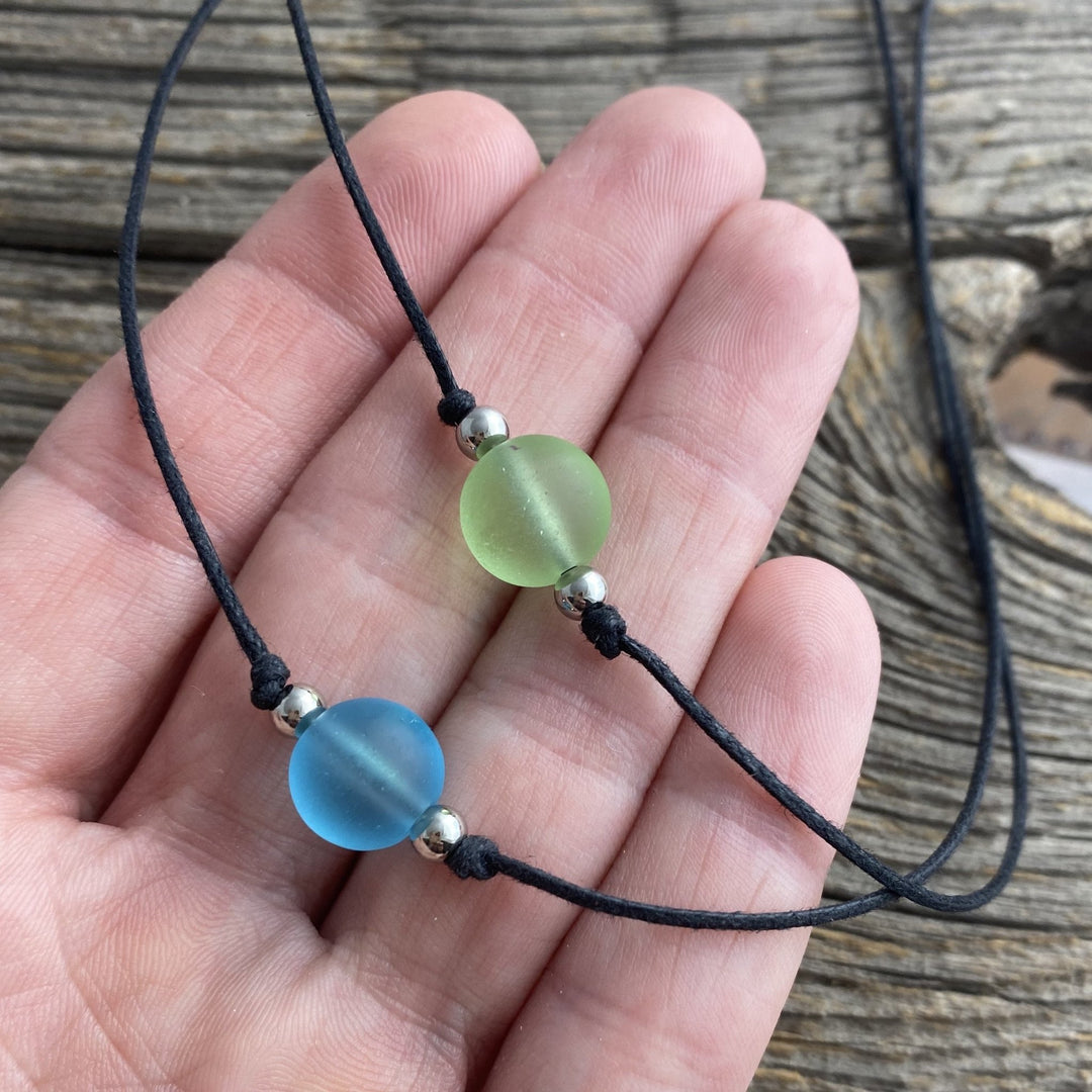 *Beach Glass Bead Choker/Collar Pendant - Be Inspired UP