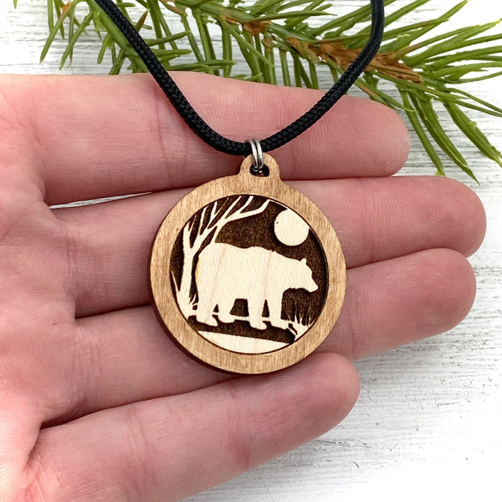 Bear Wooden Pendant - Be Inspired UP