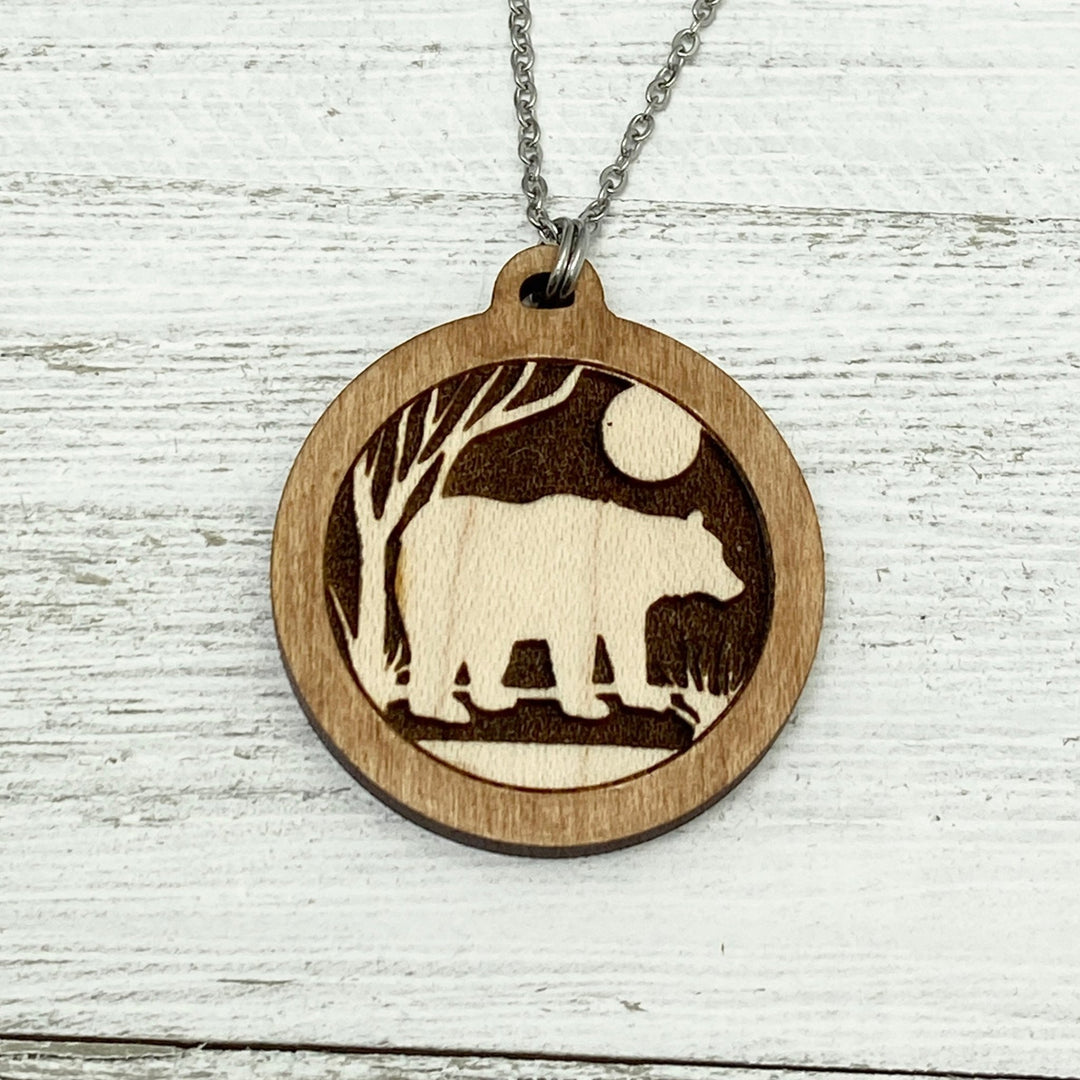 Bear Wooden Pendant - Be Inspired UP
