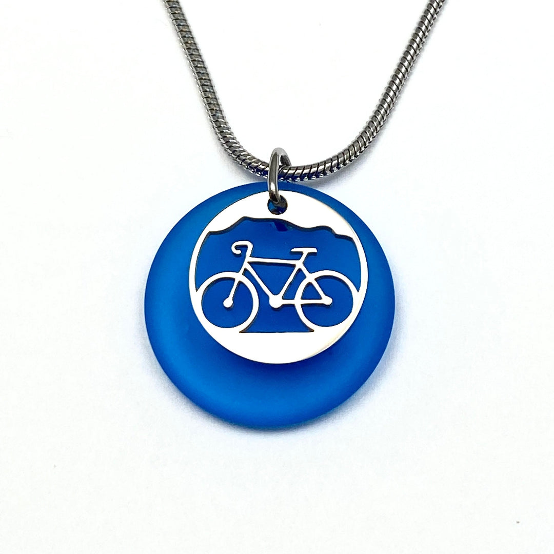 Bicycle Beach Glass Pendant - Be Inspired UP