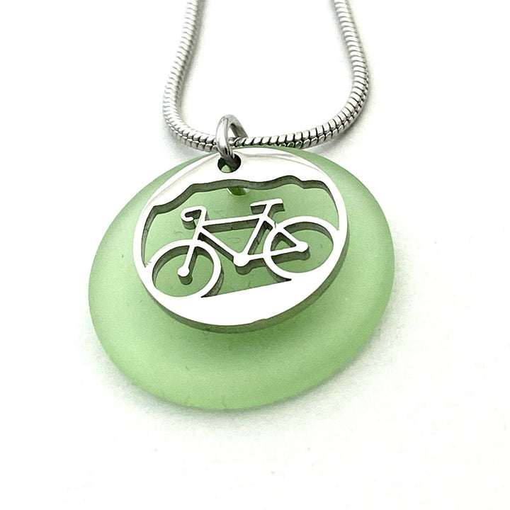 Bicycle Beach Glass Pendant - Be Inspired UP