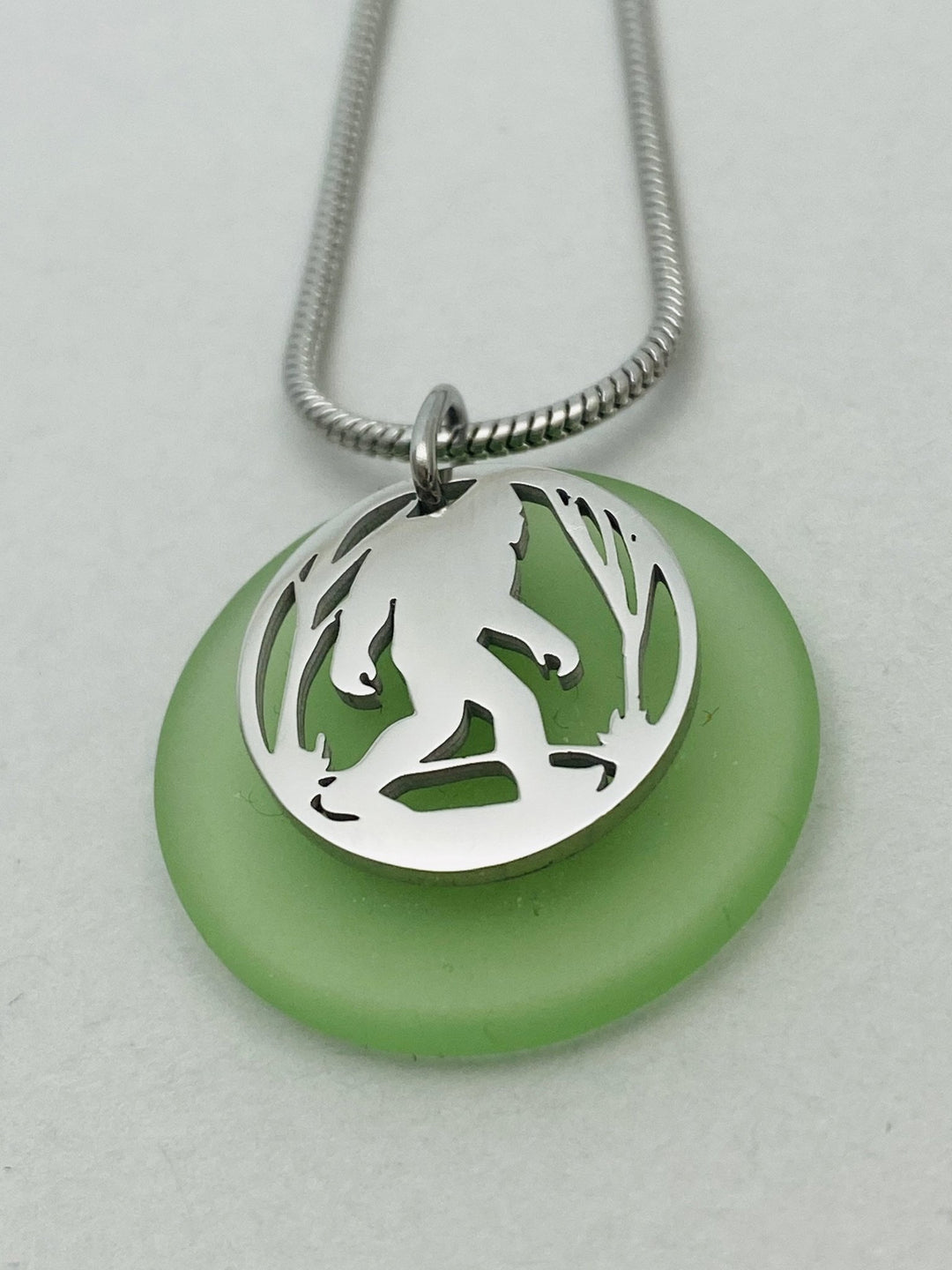 Bigfoot in Woods Beach Glass Pendant can we do this one?? - Be Inspired UP