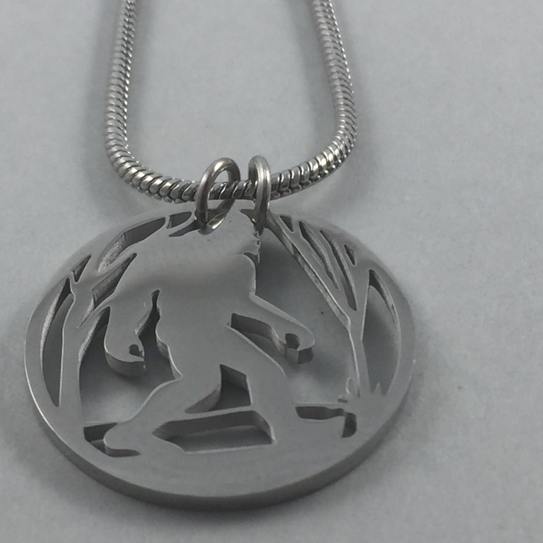 Bigfoot in Woods Pendant, large or petite - Be Inspired UP