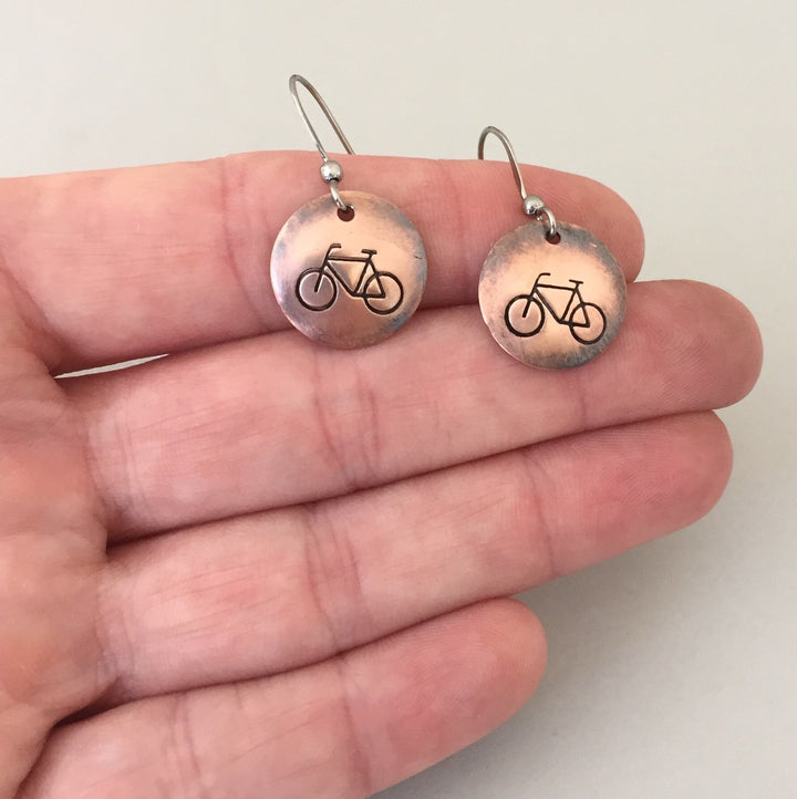 Bike Copper Earrings - Be Inspired UP