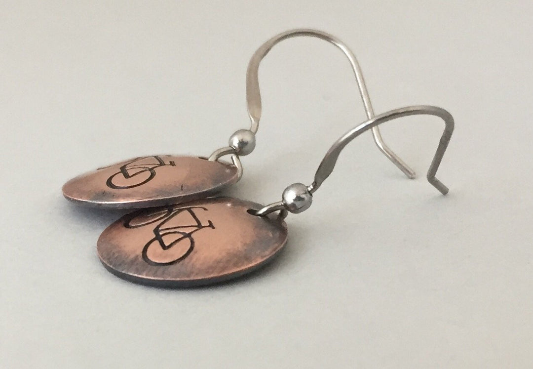 Bike Copper Earrings - Be Inspired UP