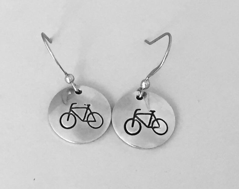 Bike Pewter Earrings - Be Inspired UP