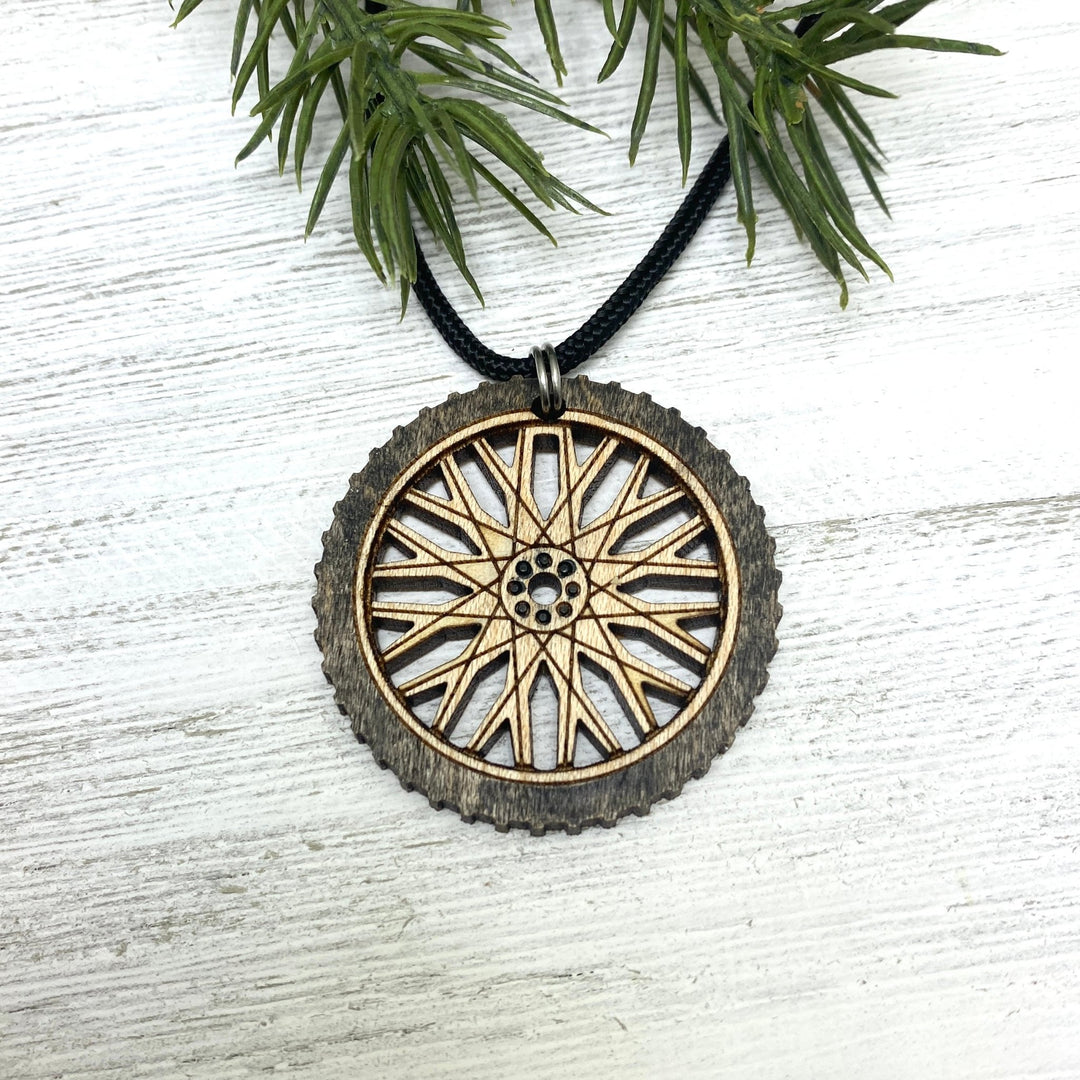 Bike Tire Pendant wooden engraved - Be Inspired UP