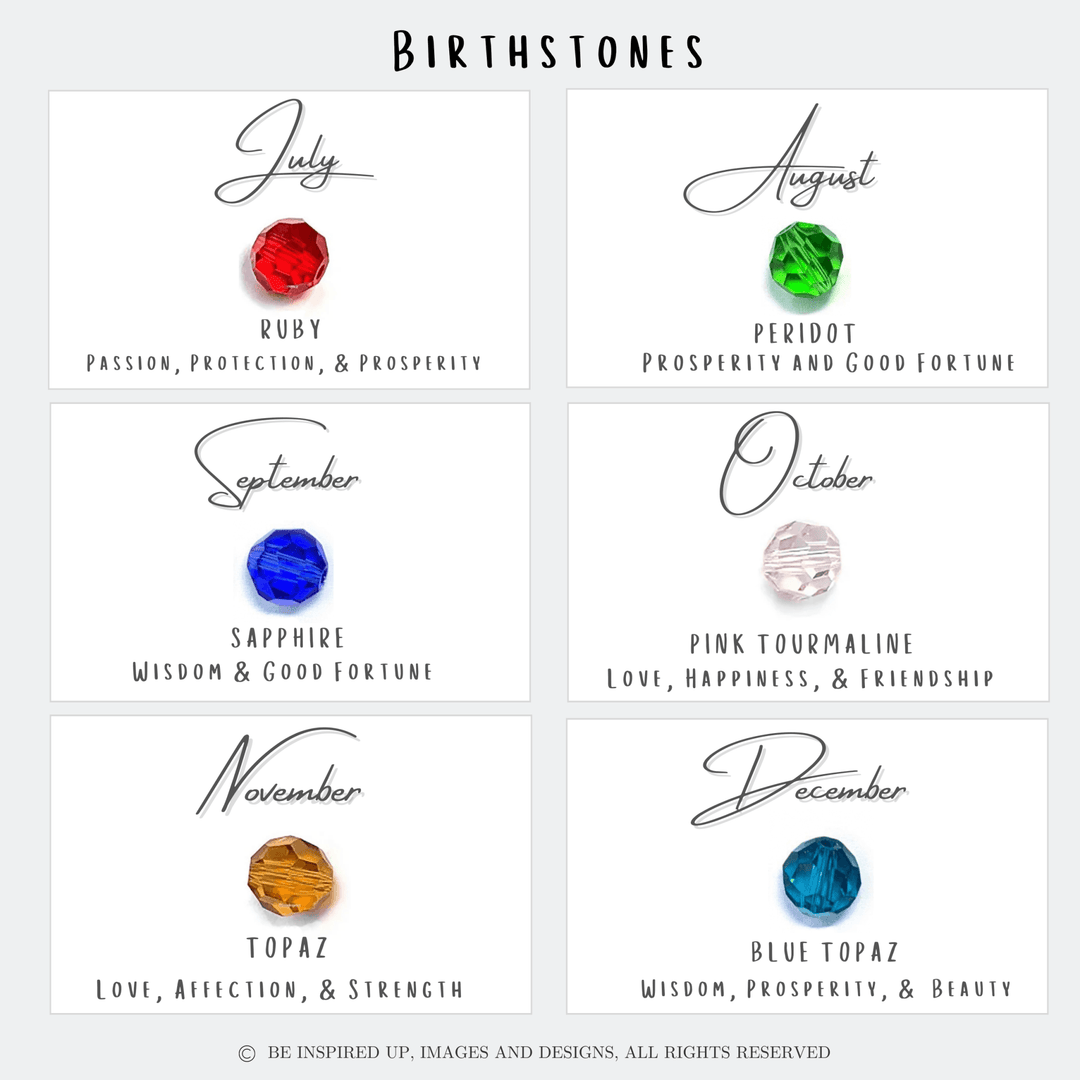 Birthstone double wrap bracelet, 4 crystals, Silver - Be Inspired UP