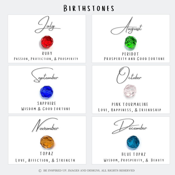 Birthstone double wrap bracelet, 4 crystals, Silver - Be Inspired UP