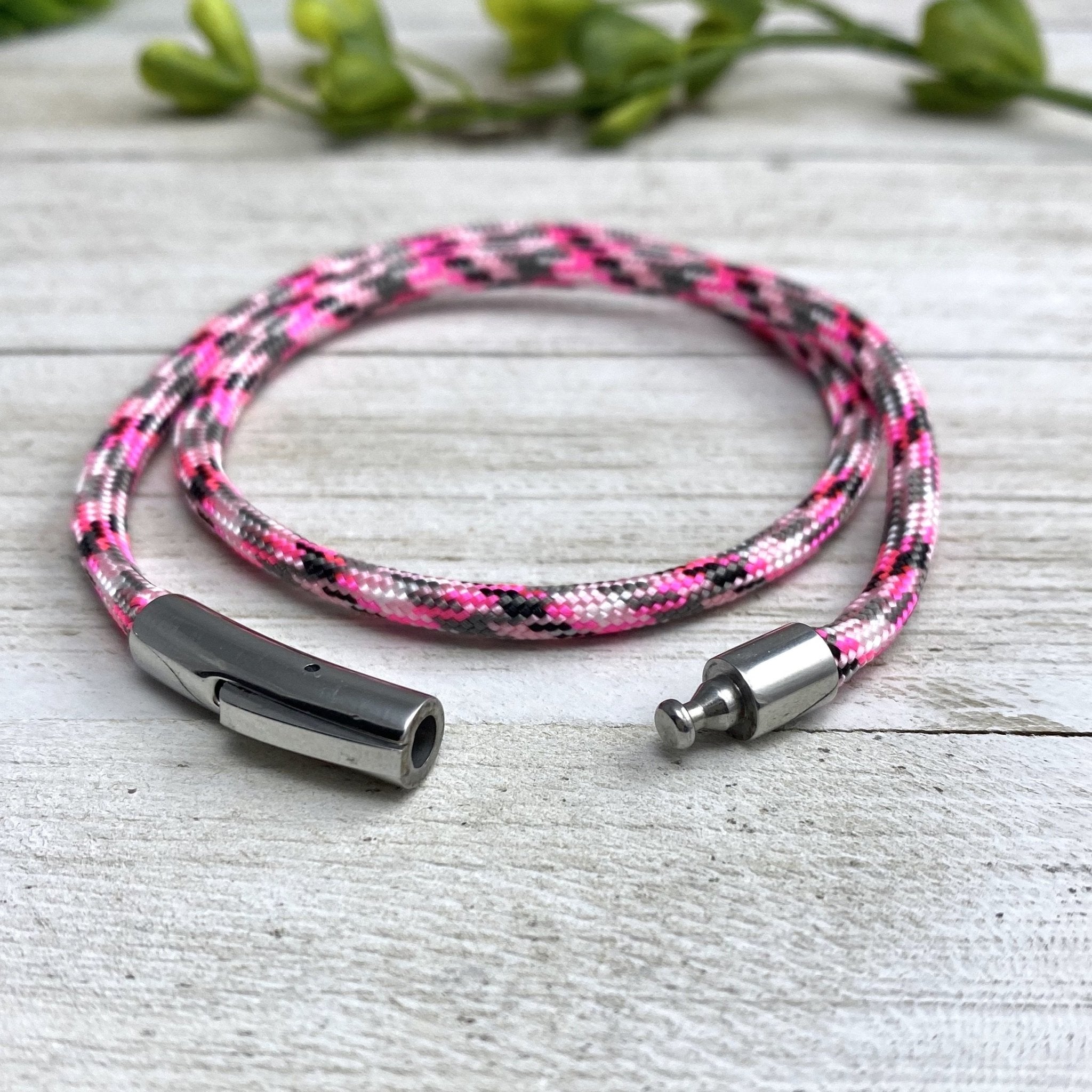 Pink Ribbon Bracelet Sterling Silver 7.5