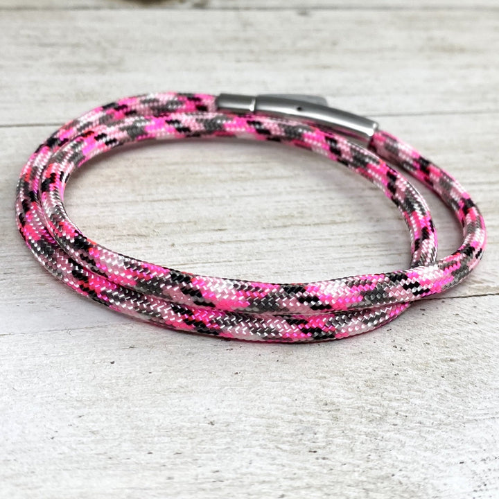 Breast Cancer Awareness Pink Pattern Wrap Bracelet - Be Inspired UP