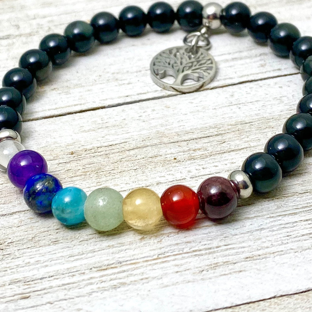 Chakra Gemstone 2 Petite Bracelet w/Charm - Be Inspired UP