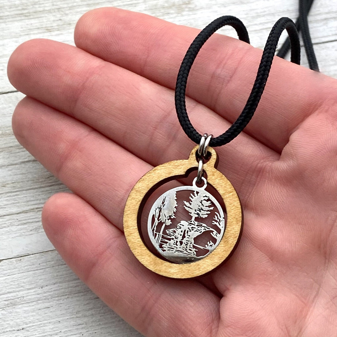 Chapel Rocks Wooden Hoop Pendant, with charm - Custom - Be Inspired UP