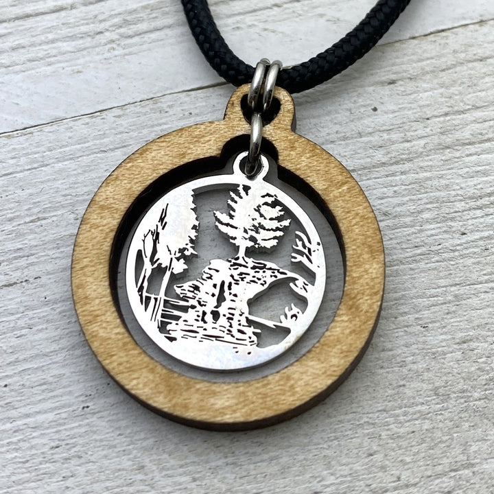 Chapel Rocks Wooden Hoop Pendant, with charm - Custom - Be Inspired UP