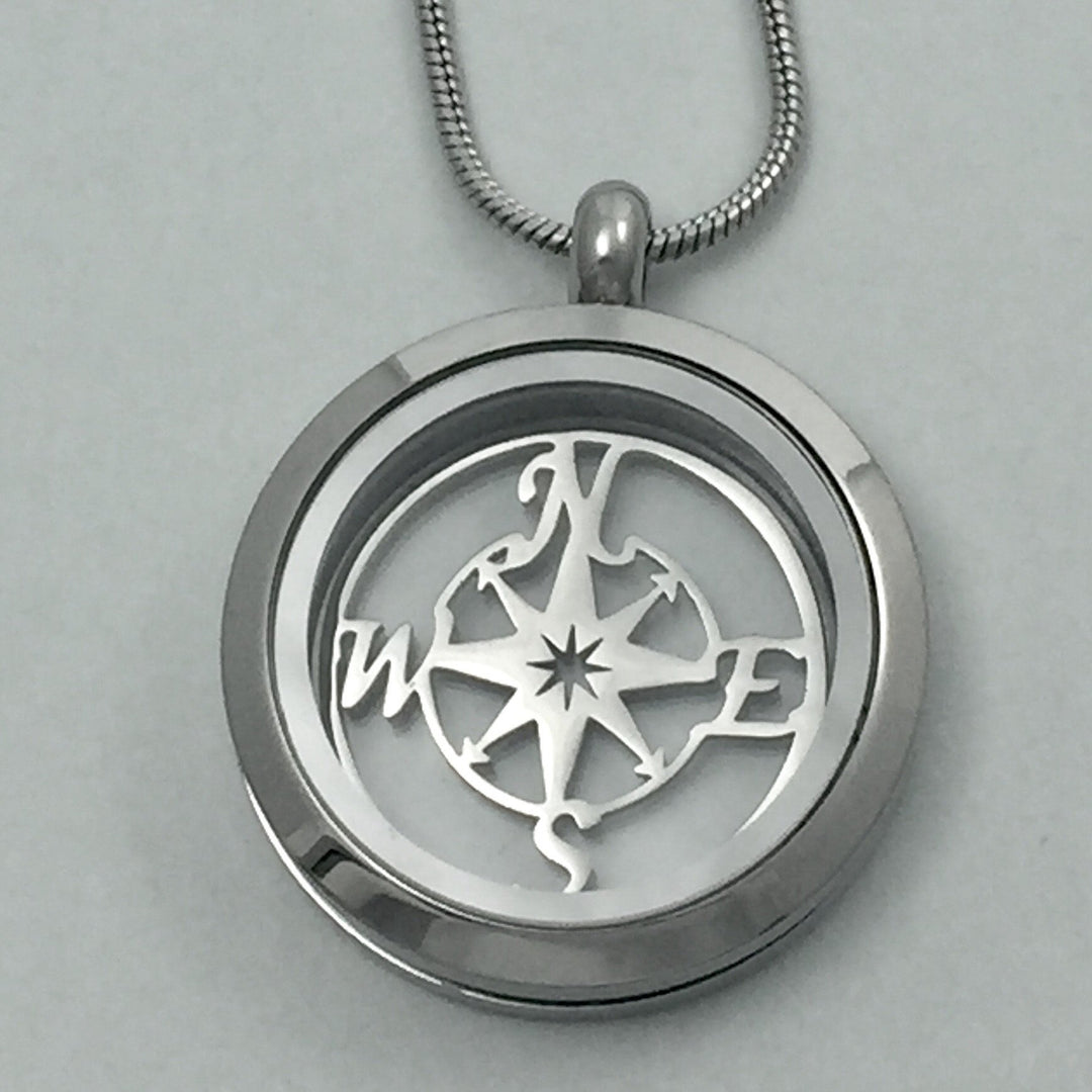 Compass Glass Locket - Be Inspired UP