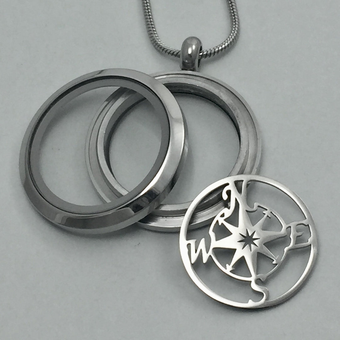 Compass Glass Locket - Be Inspired UP