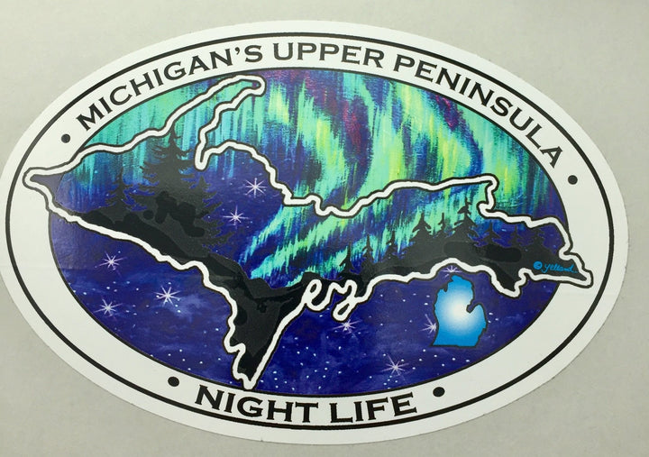 Decal - Night Life Northern Lights - By Artist Elizabeth Yelland - Be Inspired UP