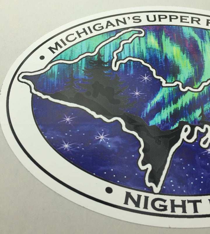 Decal - Night Life Northern Lights - By Artist Elizabeth Yelland - Be Inspired UP