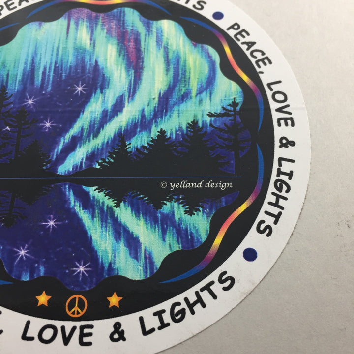 Decal - Peace, Love & Lights - By Artist Elizabeth Yelland - Be Inspired UP