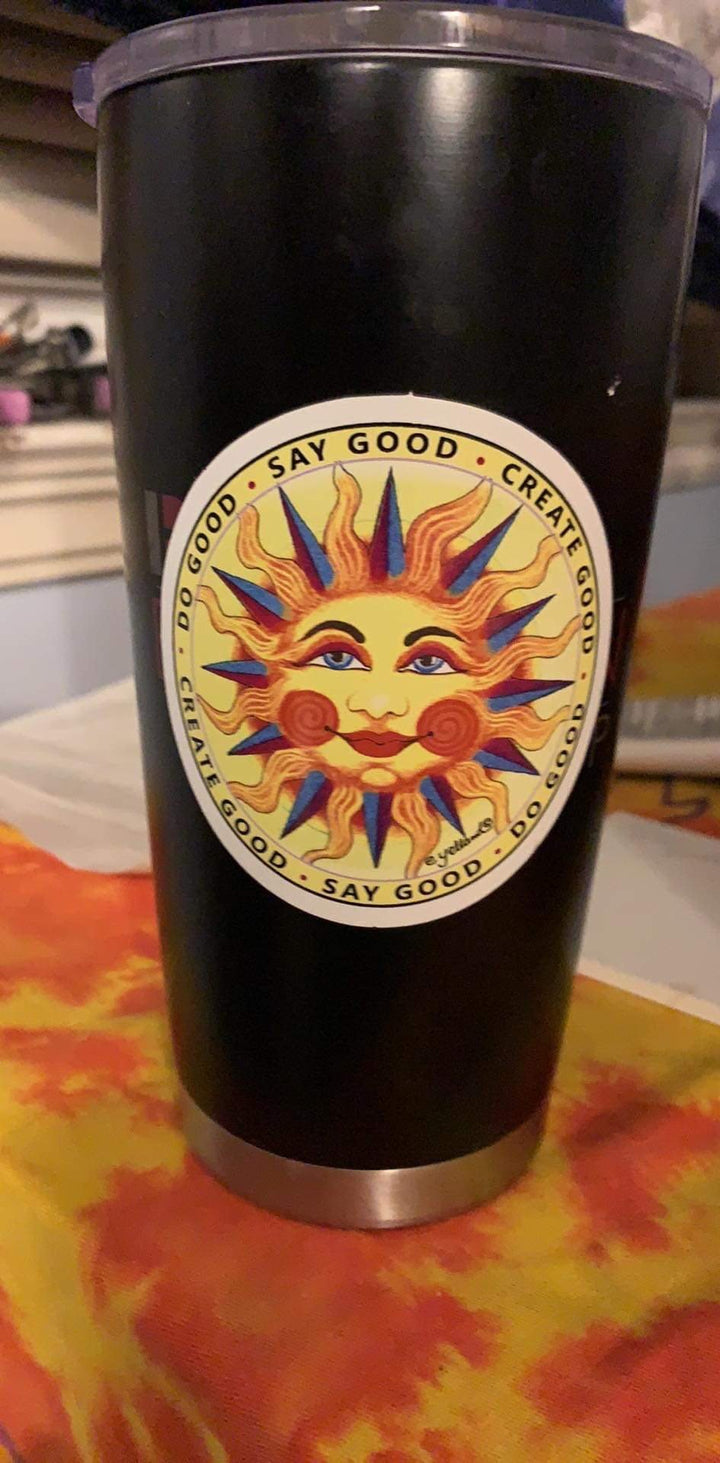 Decal - Think, Say, Do Good - Mandala Sun By Artist Elizabeth Yelland - Be Inspired UP