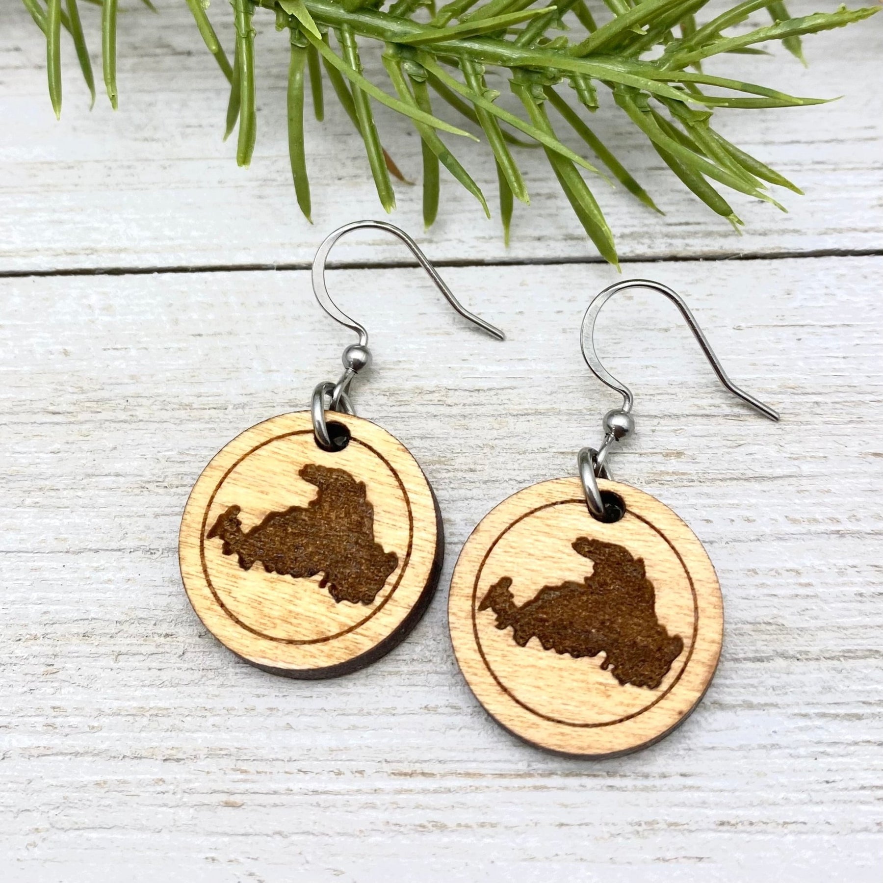 Drummond Island Wooden Earrings Custom Be Inspired UP