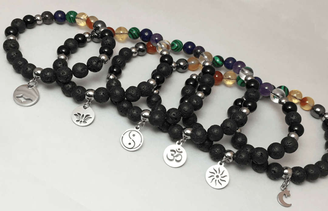 Essential Oil Chakra Bracelet w/charm - Be Inspired UP