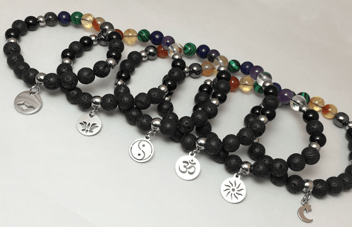 Essential Oil Chakra Bracelet w/charm - Be Inspired UP