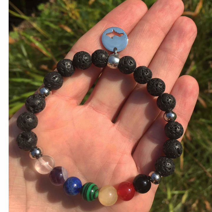 Essential Oil Chakra Bracelet w/charm - Be Inspired UP