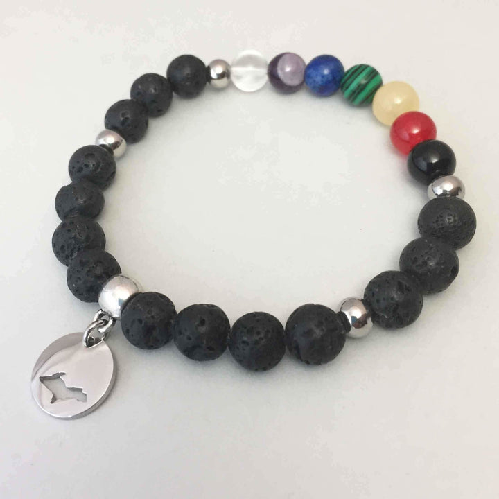 Essential Oil Chakra Bracelet w/charm - Be Inspired UP