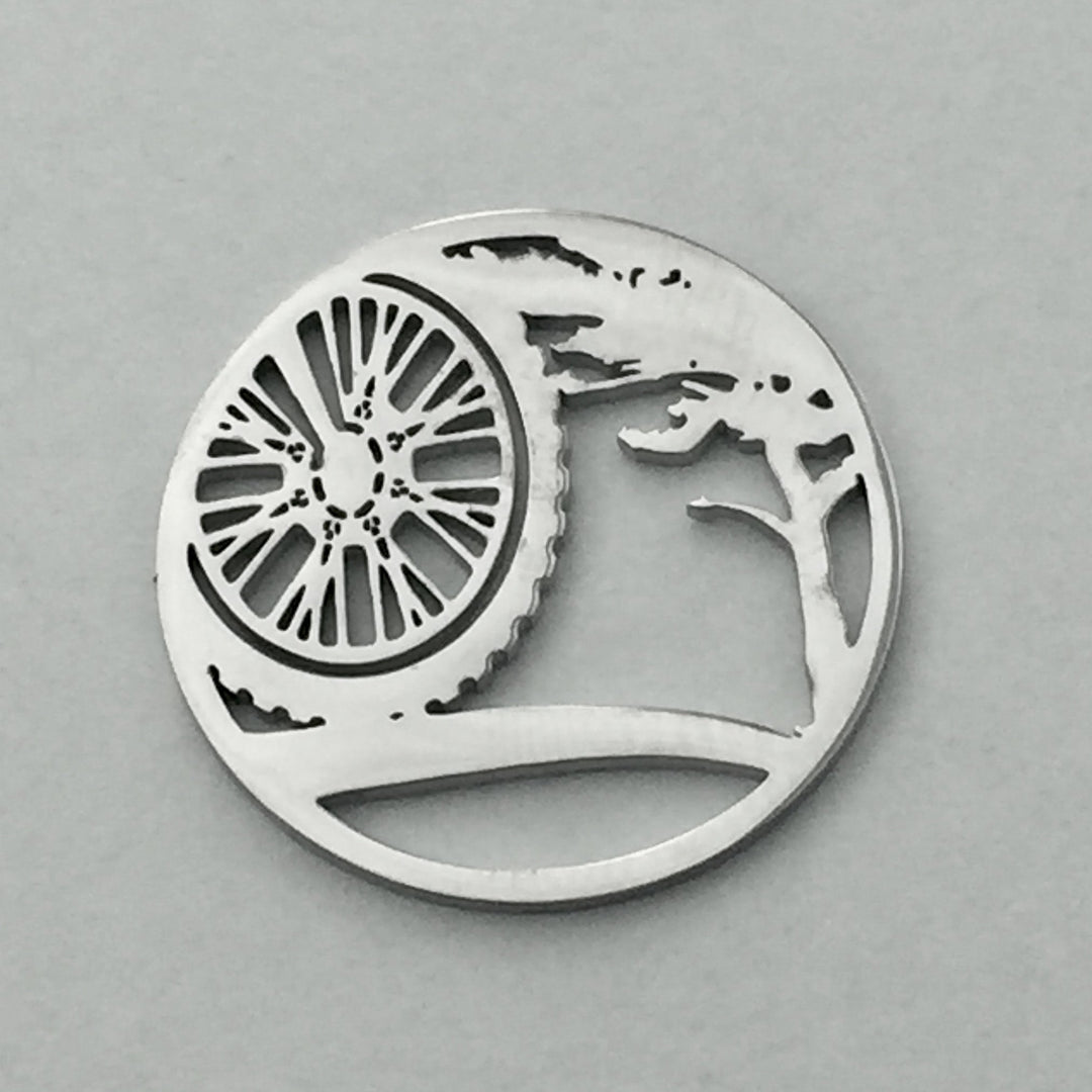 *Fat Bike Tire Glass Locket Insert - Be Inspired UP