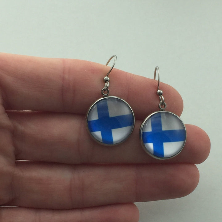 Finnish Flag Earrings - Be Inspired UP