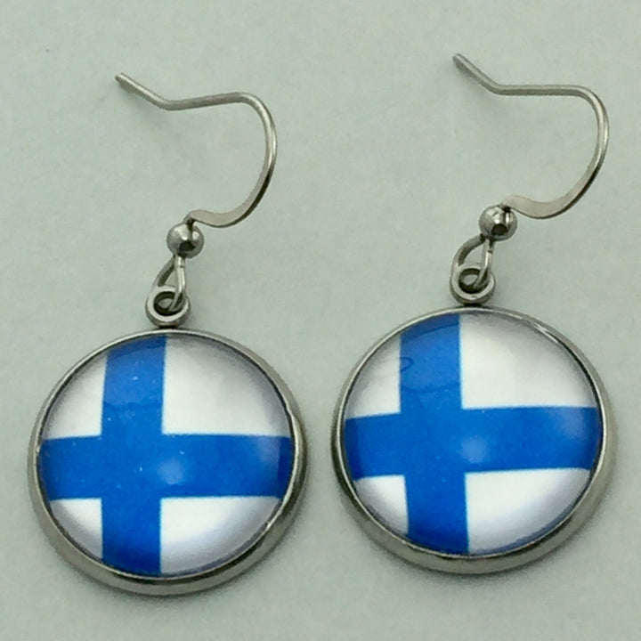 Finnish Flag Earrings - Be Inspired UP