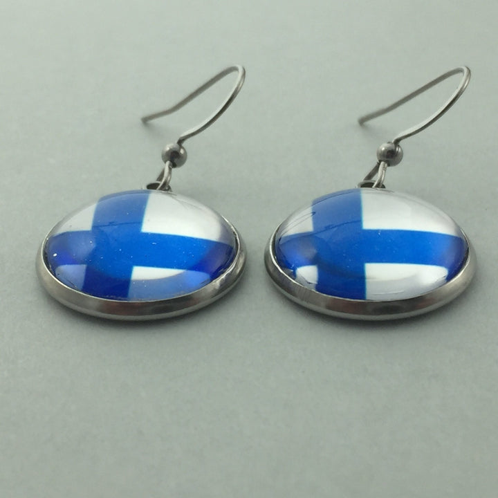 Finnish Flag Earrings - Be Inspired UP