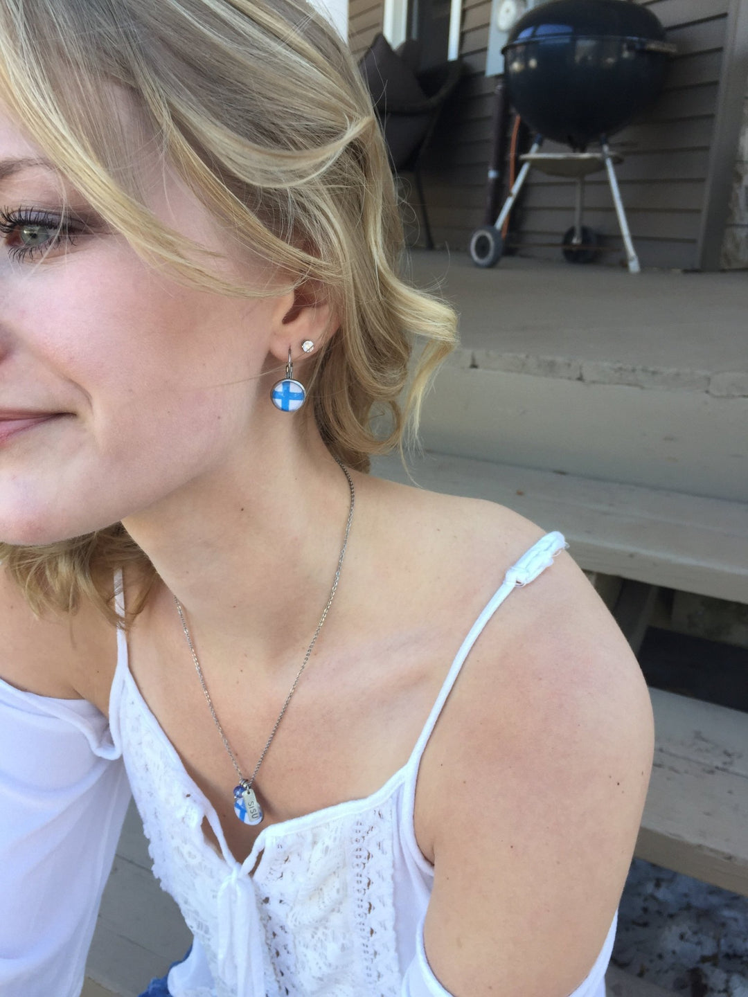 Finnish Flag Earrings - Be Inspired UP