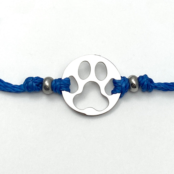 Furry Friend Paw Print Pull Cord Bracelet - Be Inspired UP