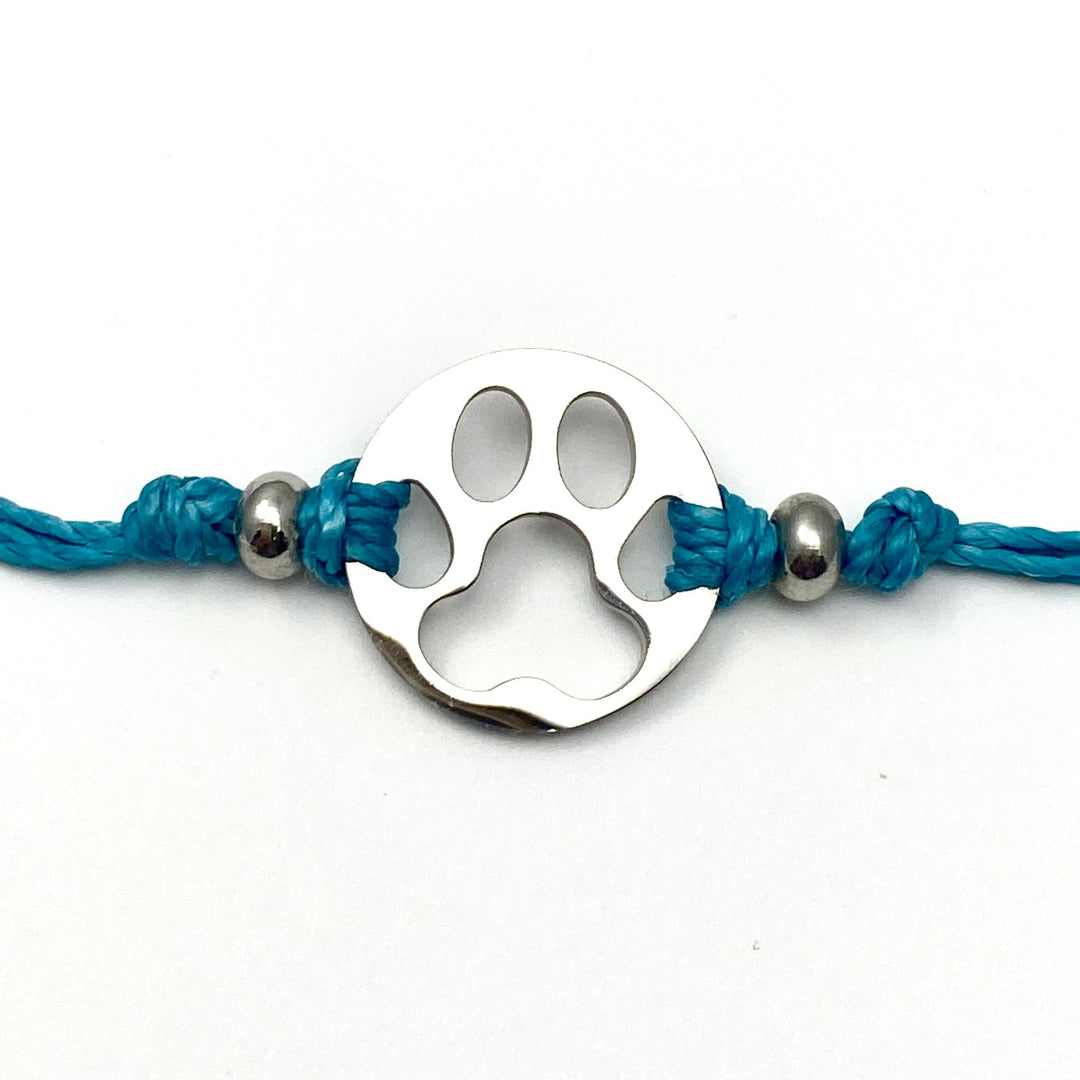 Furry Friend Paw Print Pull Cord Bracelet - Be Inspired UP