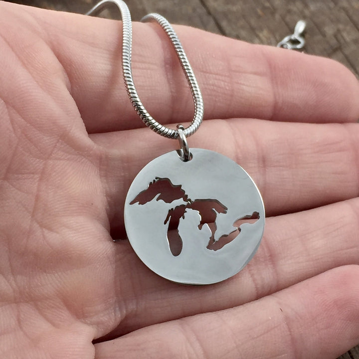 Great Lakes Cutout Pendant, large or petite - Be Inspired UP