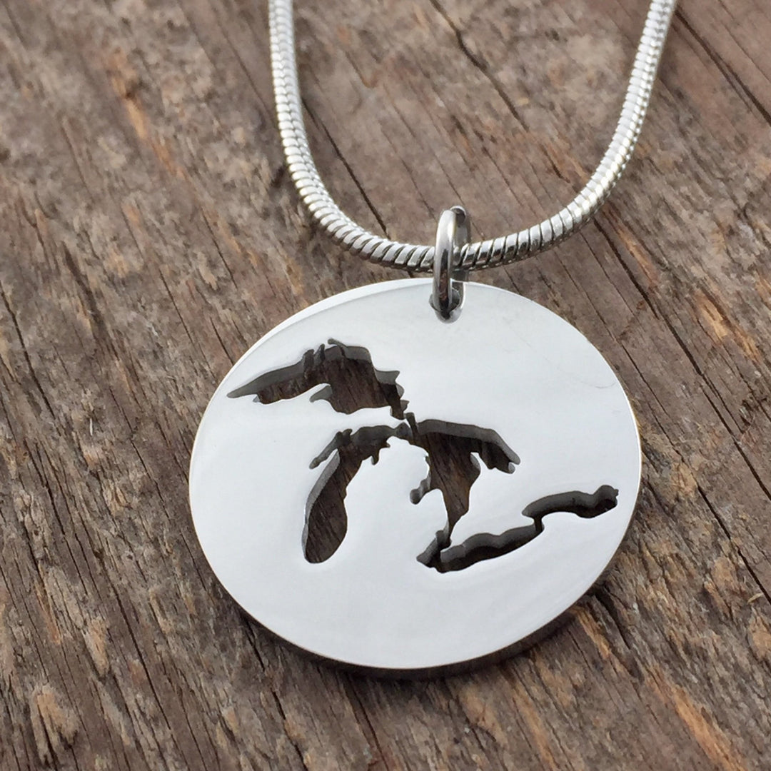 Great Lakes Cutout Pendant, large or petite - Be Inspired UP