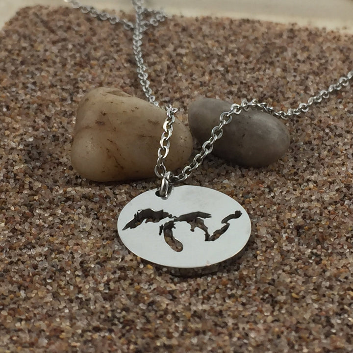 Great Lakes Cutout Pendant, large or petite - Be Inspired UP