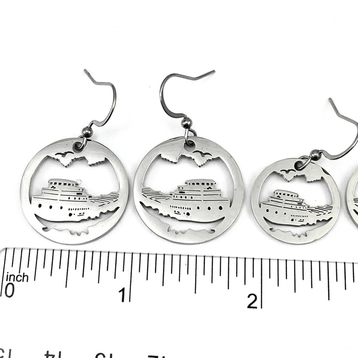 Great Lakes Freighter Petite or Large earrings - Be Inspired UP