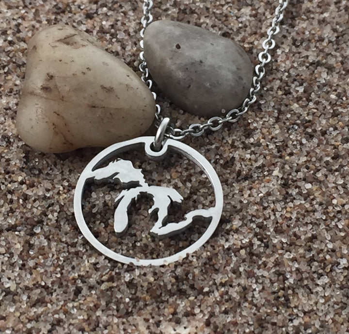 Great Lakes Outline Pendant, large or petite - Be Inspired UP