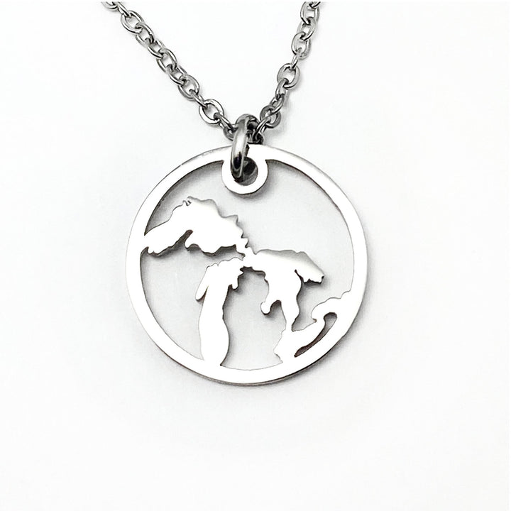 Great Lakes Outline Pendant, large, petite, mini - Be Inspired UP